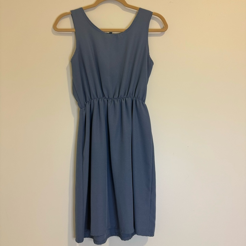 B Famous Blue Short Dress Medium